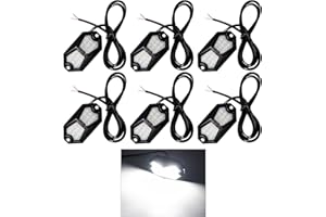 GZ5CG Led Rock Lights White 6 Pods 18LEDs 210 Degree Wide Angle IP68 Waterproof Aluminum Housing Underglow Underbody Lights 1