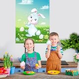 ASTARON Pin The Tail on The Bunny Game 24 Tail Stickers Easter Party Poster view 4