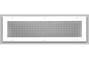 8" x 30" Cube Core Eggcrate Return Air Grille - Aluminum Rust Proof - HVAC Vent Duct Cover - White [Outer Dimensions: 9.75 X 