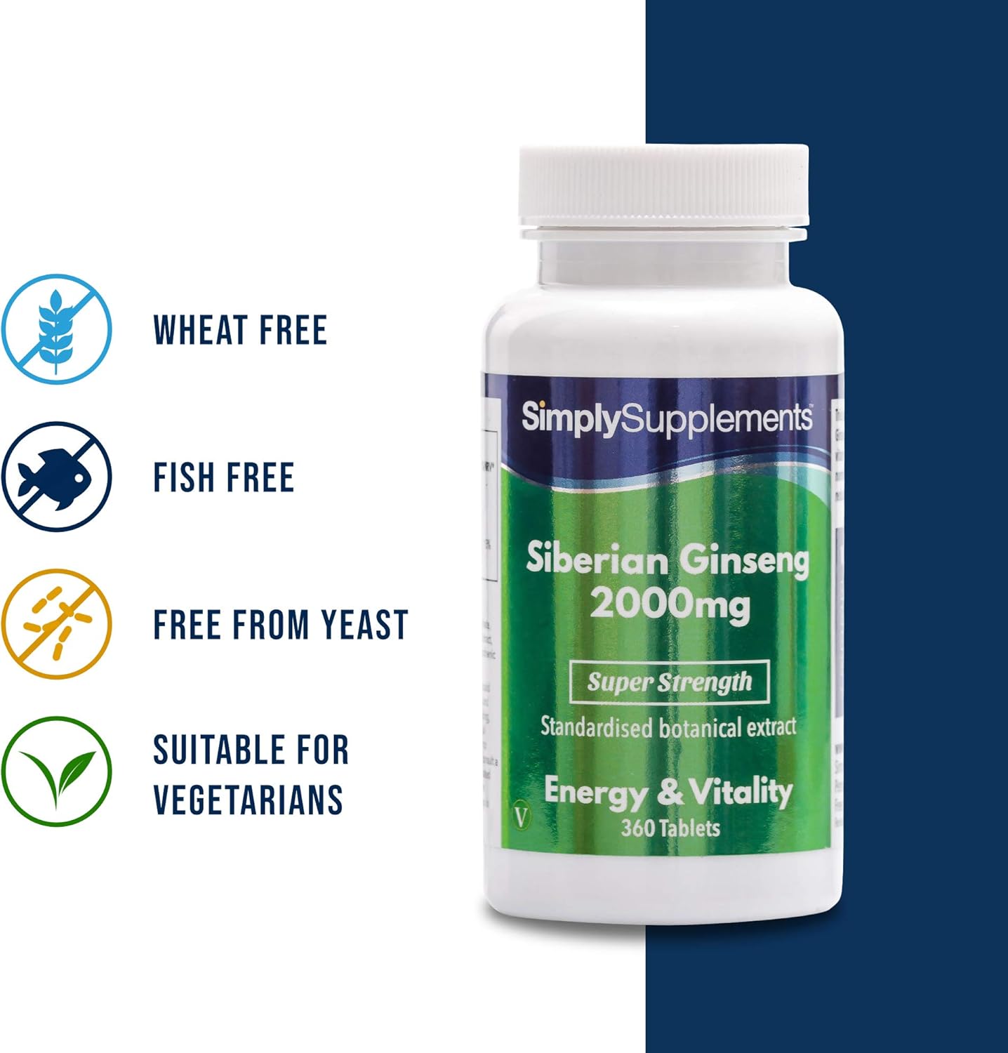 Siberian Ginseng 2000mg for Energy (360 Tablets): Health & Personal Care