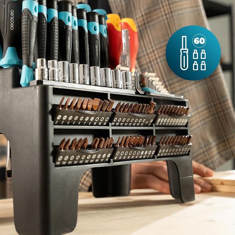 Set Cacciaviti 126 Pezzi HardGyro 1260 Magnetic. Acciaio CR-V, 3 Cacciaviti VDE, 60 Punte S2, Cricchetto, Magnetizzatore, Chiavi a Bussola e Allen, Cercapolo, Supporto Incluso