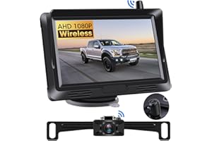 JELKUZ Wireless Backup Camera 5 Inch HD 1080P Back up Camera Systems: Enhanced Signal No-Delay Night Vision Reverse Rear View Camera for Car, Truck, SUV, Plug and Play