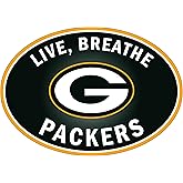 Siskiyou Sports NFL Green Bay Packers Live-Breath Auto Decal, Team Colors, One Size
