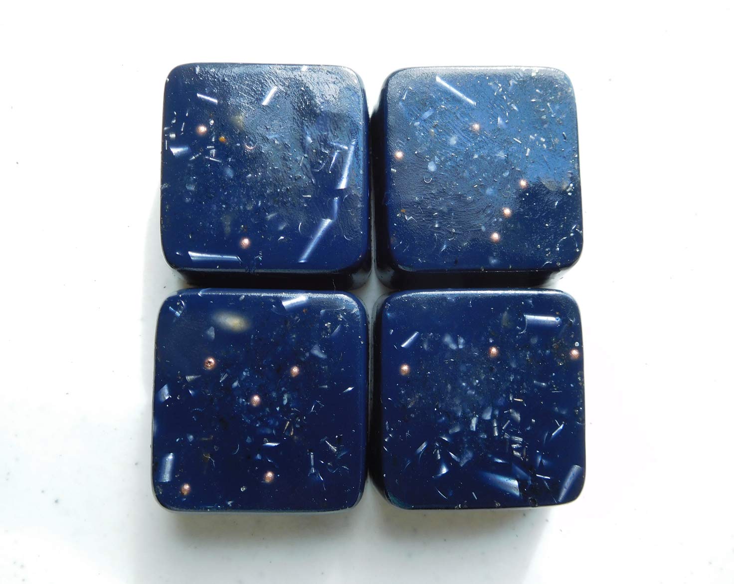 4 Indigo Blue Mini Cube Tower Busters Orgone Many Beautiful Ingredients!!