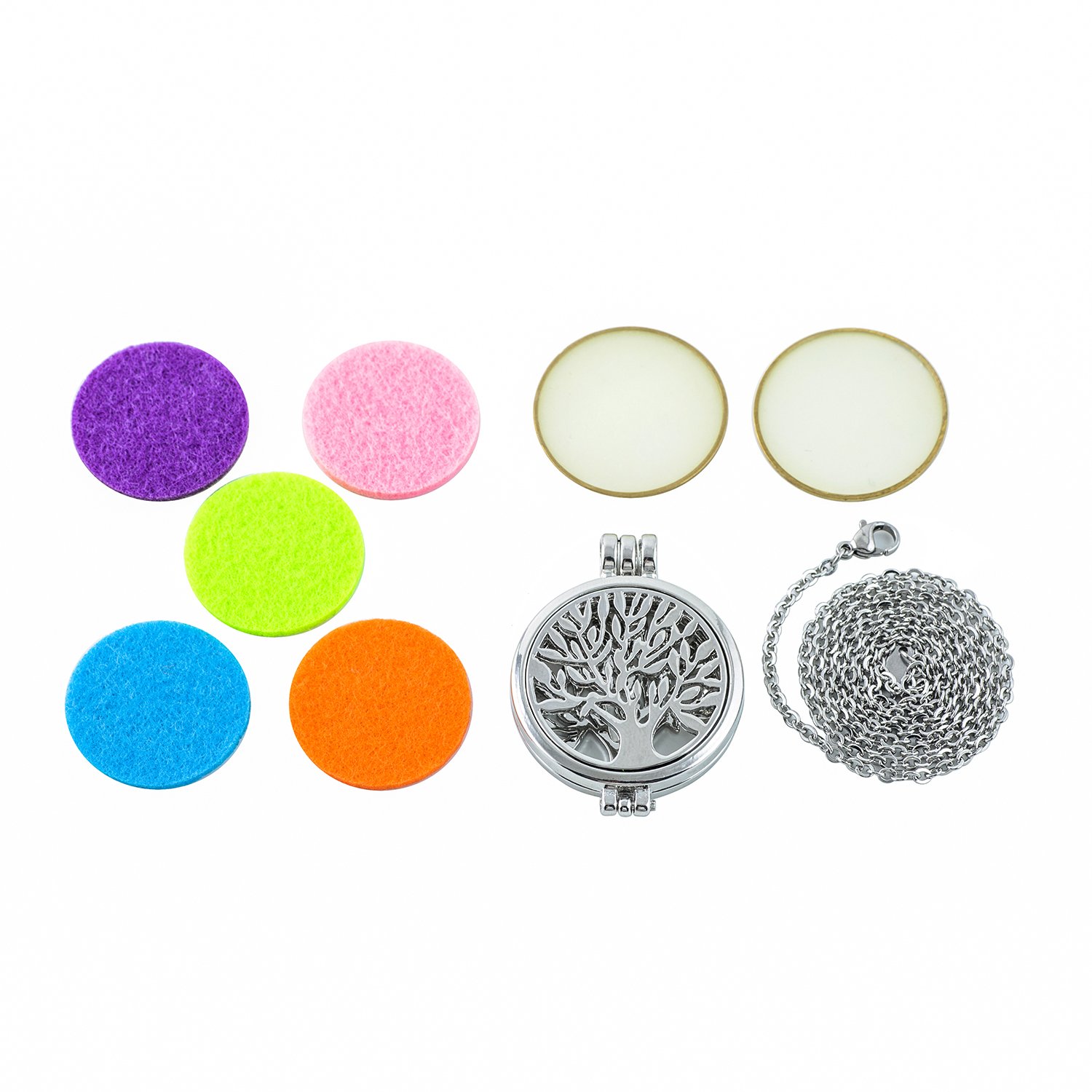 Essential Oils Diffuser Necklace Tree of Life Pendant 316L Stainless Steel Locket