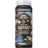 Ultra Fresh Marine Fish Food, 75% Sword Prawns + Squids, Natural Protein, Color Enhancement, for Small Saltwater Fish, Marine Shrimp Patties S 4.56oz
