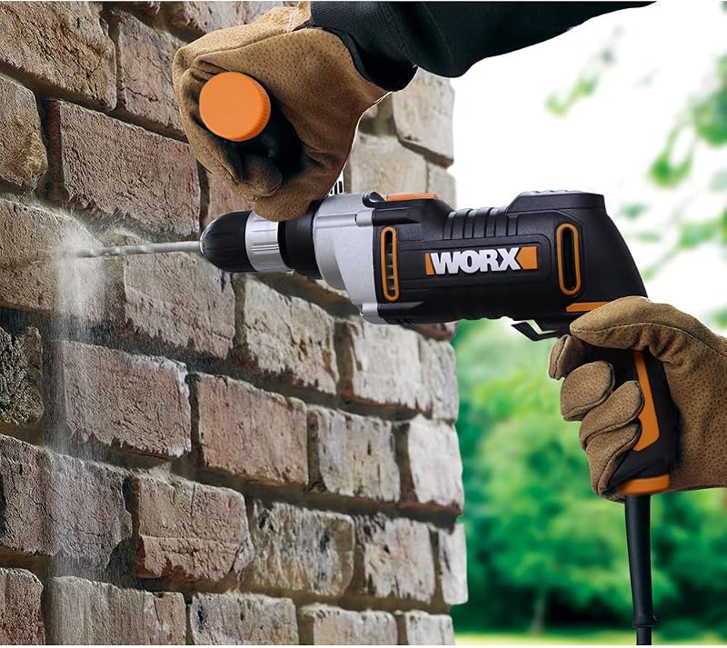 Furadeira de impacto 810w | worx | wx318 | 3.000 rpm | 48.000 ipm | mandril de perfuração de 13 mm | controle de velocidade variável | inclui estojo, 3 brocas hss e 3 brocas para concreto