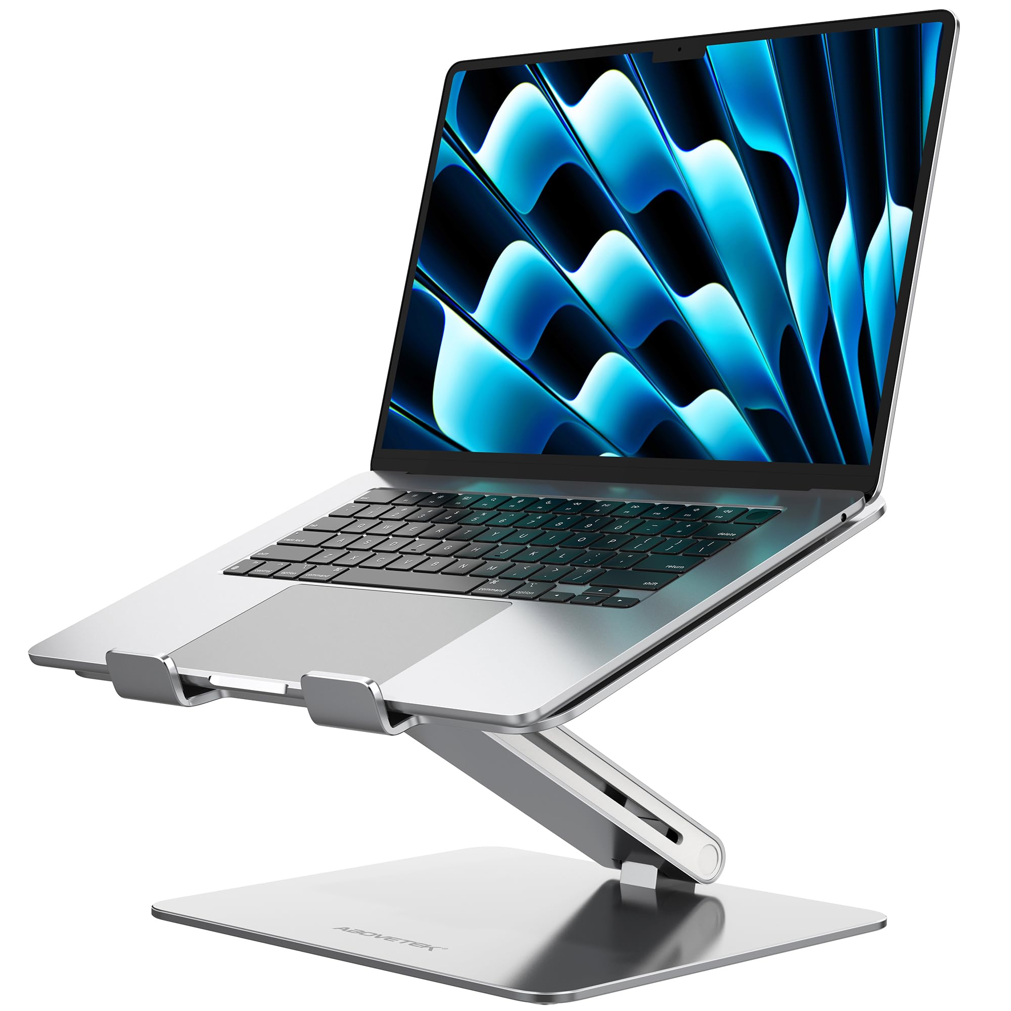 AboveTEK Laptop Stand, Adjustable Computer Riser for Desk, Compatible with Mac MacBook Pro Air Notebook, Up to 17 inches, Supports Up to 19.96 KG -Silver-Gift for Family/Friends/Women/Men