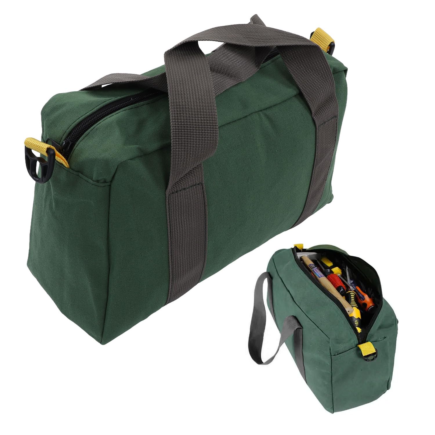 Heavy Duty Oxford Fabric Tool Bag Large Capacity Tool Storage Bag Multifunction Waterproof Electrician Tool Repairing Organizer Portable Home Wide Mouth Tool Pouch(12 inch)