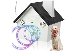 WORTADE Anti Barking Device for Dogs, Ultrasonic Dog Bark Deterrent Devices High Up to 50 Ft Range, 4 Adjustable Modes Control Dog Deterrent Devices, Weatherproof Dog Barking Silencer for Indoor & Outdoor