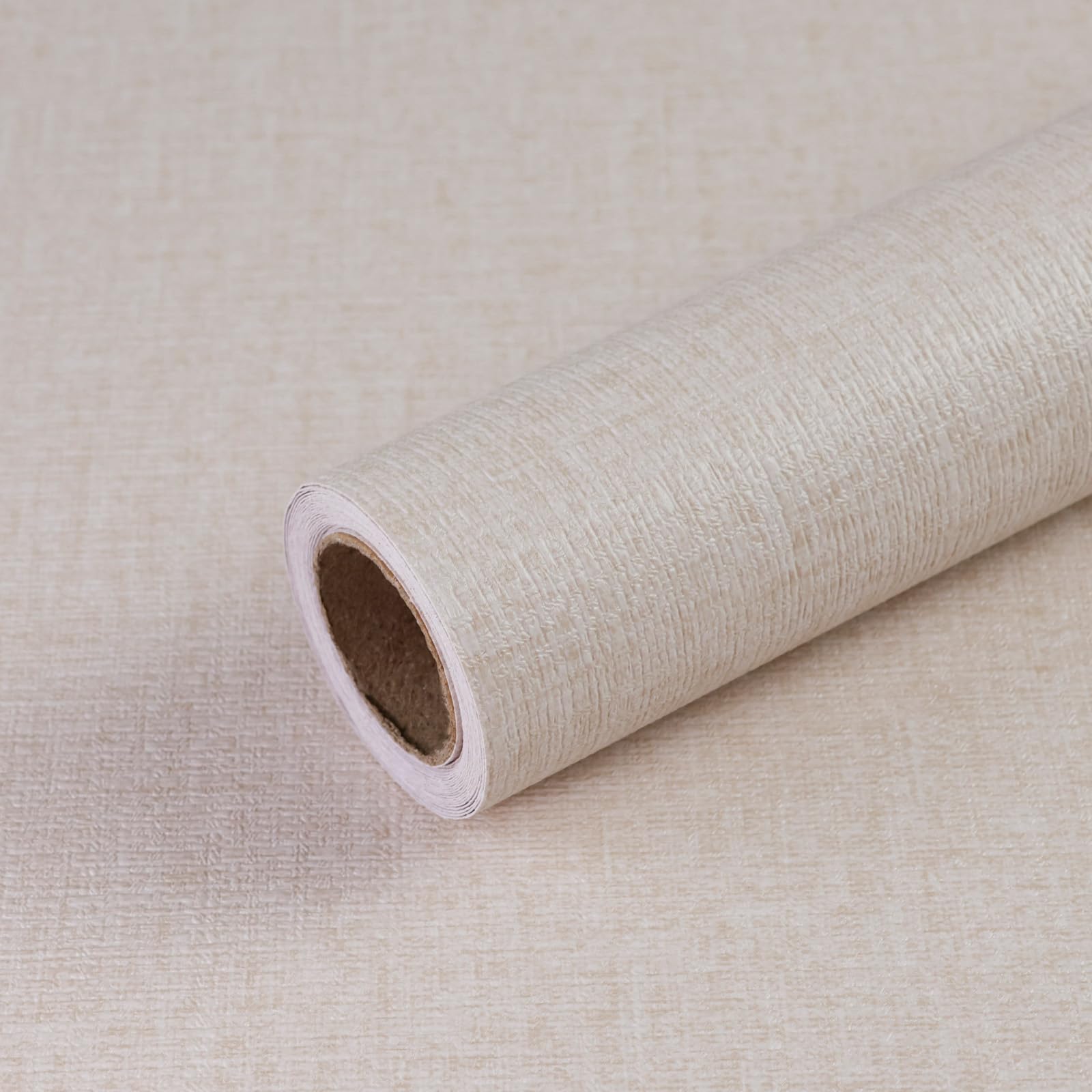 Photo 1 of Qianglive Khaki Grasscloth Peel and Stick Wallpaper 15.7"x118" Modern Textured Contact Paper Faux Linen Removable Self Adhesive Vinyl Wallpaper for Bedroom Kitchen Cabinets