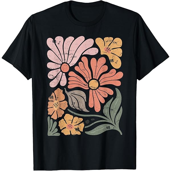 Amazon.com: Vintage Color Flower, Retro Minimalist, 70s Flower