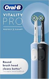 Oral-B Vitality Pro 2x Electric Toothbrushes Adults 2 Heads 3 Modes UK Plug