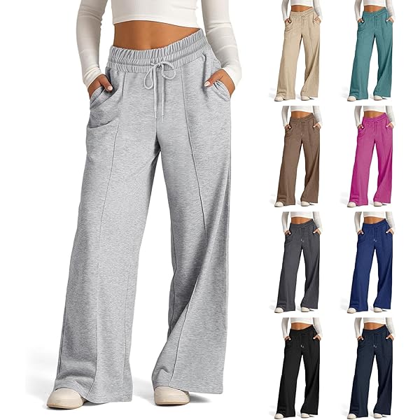 Amazon.com: Baggy Wide Leg Sweatpants for Women Elastic