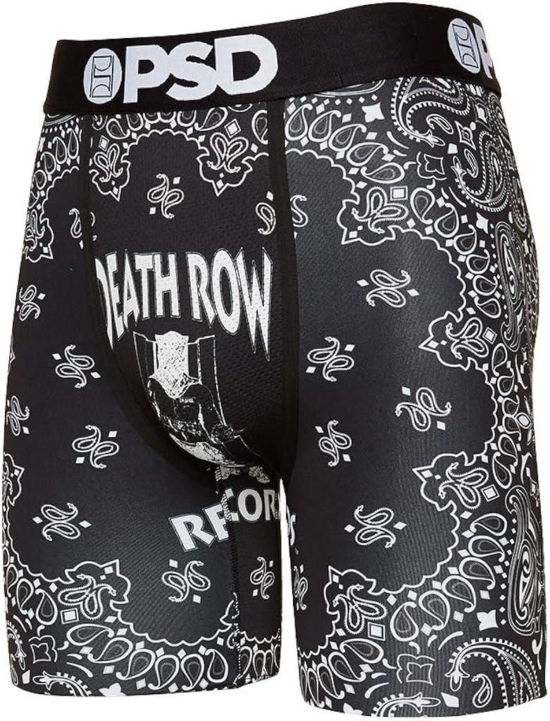 PSD Underwear Men's Stretch Elastic Wide Band Boxer Brief Underwear Bottom - Death Row Records | Breathable, 7 inch Inseam | at  Men’s Clothing store