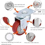 YOOGAA 3" Heavy Duty Swivel Caster Wheels No Noise Set of 4, 1000lbs Capacity view 2