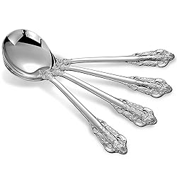 KEAWELL Gorgeous Round Soup Spoon, Set of 4, 18/10