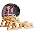 WOODPOWER® - PowerBars, Wooden Parallettes Push Up Bars, Joint-Friendly Beech Wood Calisthenics Equipment for Home, Durable Handstand Trainer Push Up Handles for Floors
