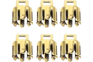 Sewroro 12pcs Gold Plastic Ball Pendant Caps 1.0cm Diameter Christmas Ornament End Covers for DIY Xmas