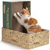 6 Pack Cat Scratch Pad with Nested Boxes, Space-Saving Cat Scratcher Set | Durable recyclable corrugated cardboard cat scratching board and scratch pad, designed for indoor cats.