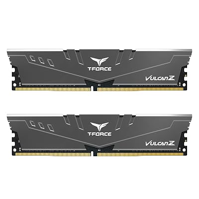 TEAMGROUP T-Force Vulcan Z DDR4 16GB Kit (2x8GB) 3200MHz (PC4-25600) CL16 Desktop Memory Module Ram (Gray) - TLZGD416G3200HC16CDC01