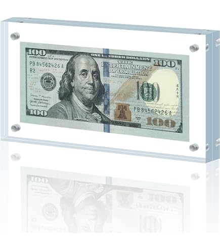 Amazon.com : IEEK Acrylic Dollar Bill Frame Currency Holder Clear