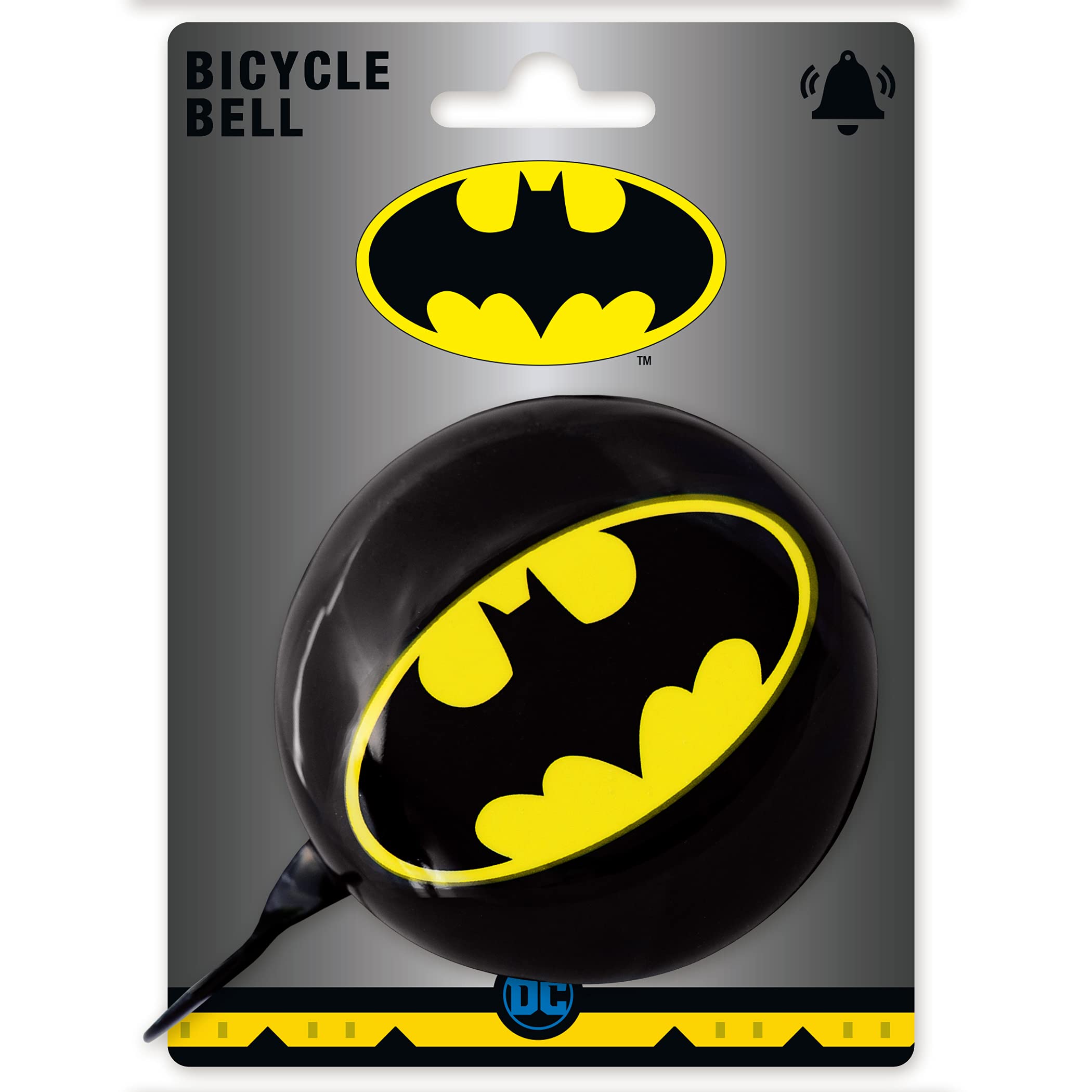 Logoshirt® DC I Batman I Logo I Bicycle Bell I Bike Bell I Big I Ø 80 mm I Retro I Solid Steel I Original Licensed Product