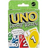Mattel Games UNO House Rules Card Game, Ages 7+, 2-10 Players | Make Up Rules as You Play with Special "Add-a-Rule" and "Game Changer" Cards for Kids, Teens and Family Game Night.