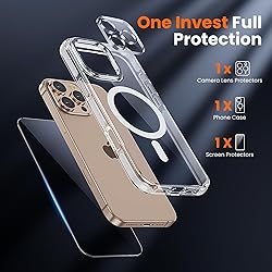 toushion 3 in 1 for iPhone 16 Pro Case Clear with