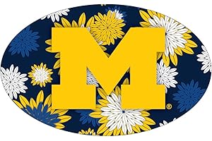 R AND R IMPORTS Michigan Wolverines Floral Oval Magnet Single Officially Licensed Collegiate Product