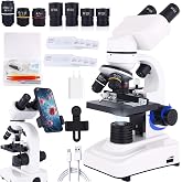Binocular Microscope Magnification 40X-2500X, WF10x/25x Eyepieces, Dual LED Illumination, Suitable for Schools Home Labs Educational Adult Microscope