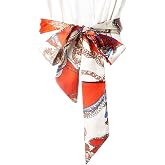 WENLOOY Women Skinny Scarf Belt, Ribbon Long Satin Belt Sash Necktie Neck Choker for Women