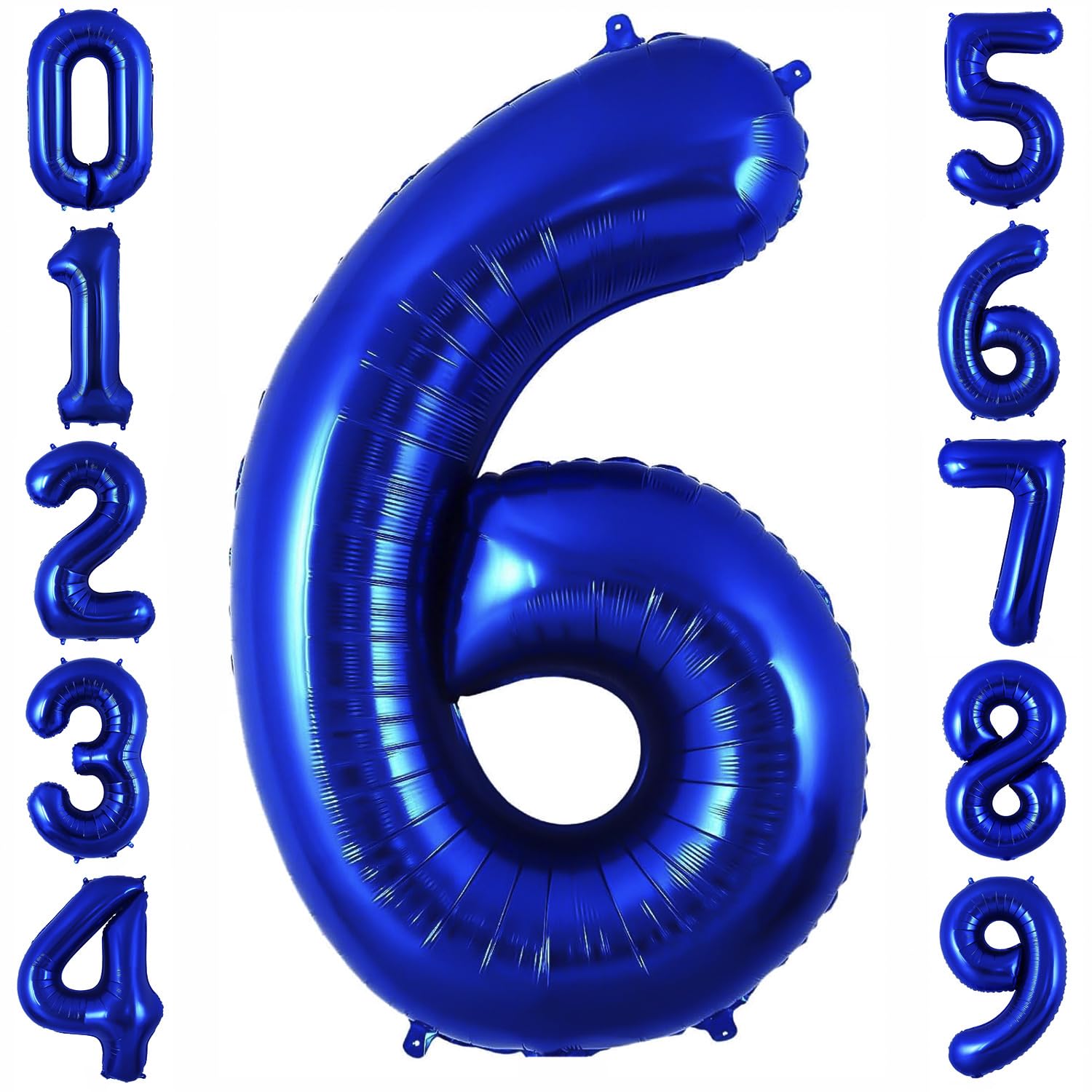 Photo 1 of Navy Blue 6 Balloon Number,40 Inch Number 6 Balloon Big Dark Blue 6 Foil Mylar Helium Balloon for Birthday Party Decorations