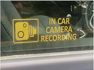 5 x Orange In Car Camera Recording Warning Window Stickers
