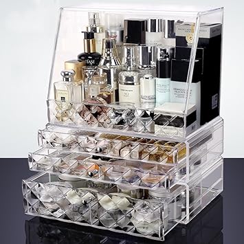 Amazon Com Rart Clear Acrylic Makeup Storage Box Multi Layer