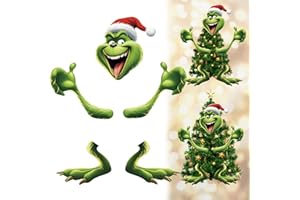HEORIM Grinchmas Decor for Tree-Christmas Tree Topper-Grinchs Christmas Tree Decoration,Christmas Deocrations for Tree,Funny Christams Tree Ornament Thief Stole (Funny)