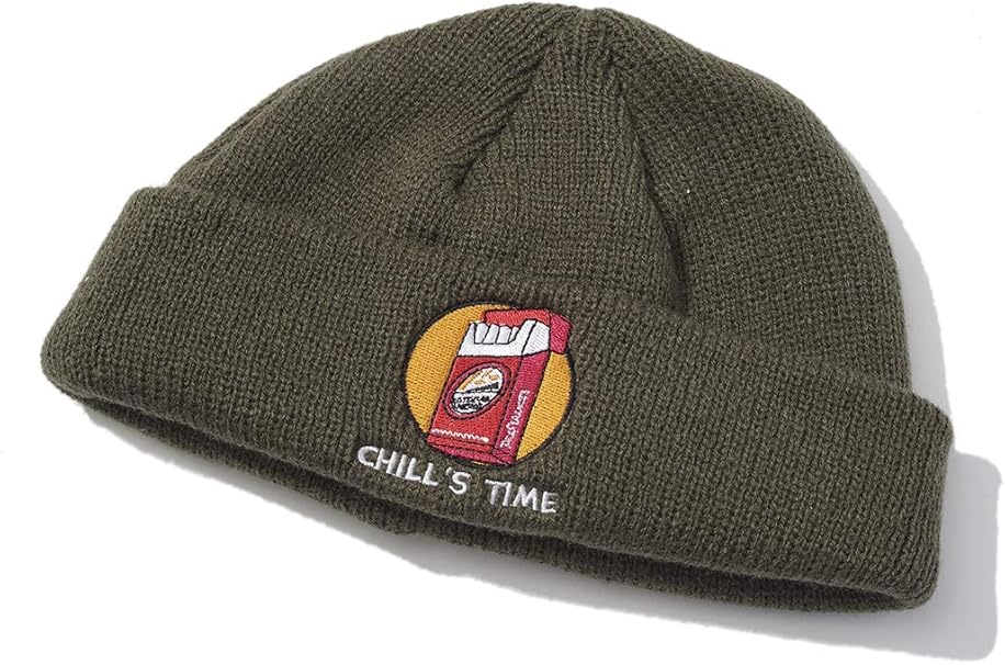 Amazon Spinns ニット帽 タバコ刺繍 メンズ ニット ビーニー 浅め 帽子 スケーター ストリート プレゼント おそろ ブラック カーキ スピンズ Spinns カーキ ニット 通販