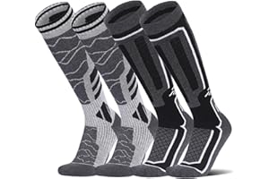 DarkCom 2-Pair Mens and Women Ski Socks Breathable，Ski Socks Warm，Comfortable Snowboarding Socks