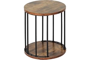 HDANI Small Round Wooden Step Stool for Kids Adults, 300lbs Load Capacity Garden Stool, Non-Slip Small Stool for Plant Stand, Kitchen, Bathroom and Bedroom,Brown