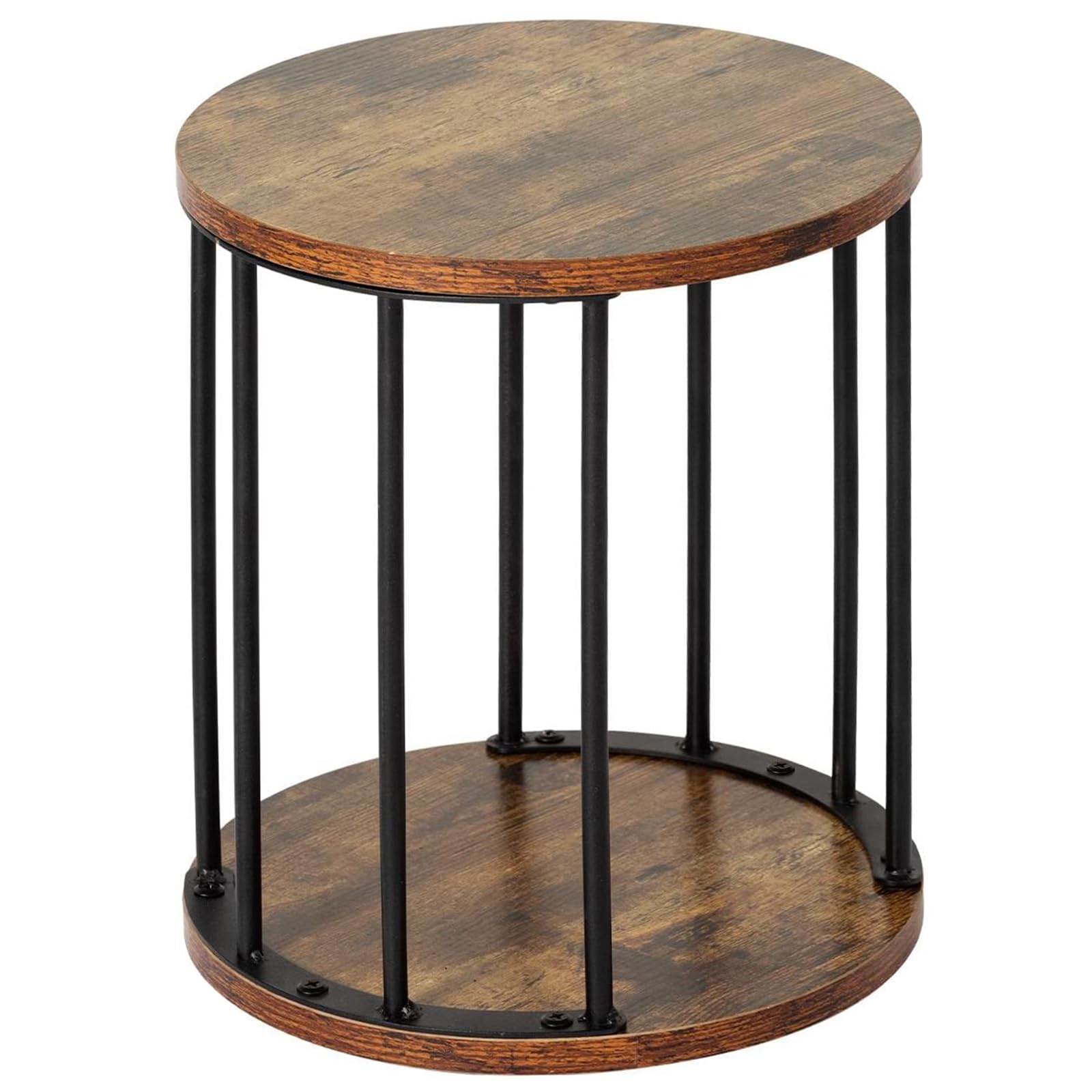 Photo 1 of (small black screws missing) HDANI Small Round Wooden Step Stool for Kids Adults, 300lbs Load Capacity Garden Stool, Non-Slip Small Stool for Plant Stand, Kitchen, Bathroom and Bedroom,Brown