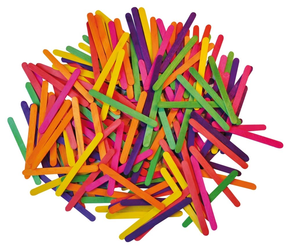 Playbox 115 x 9mm Coloured Wood Sticks (2500 Pieces)