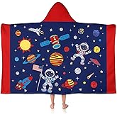 sdhinlwo Thickened Hooded Towels for Kids Suitable Girls Boys Kids Bath Towels, 30"x50" Super Absorbent, Space Universe Cute Cartoon Toddler Towels Multi-Purpose for Beach, Pool and Bathroom