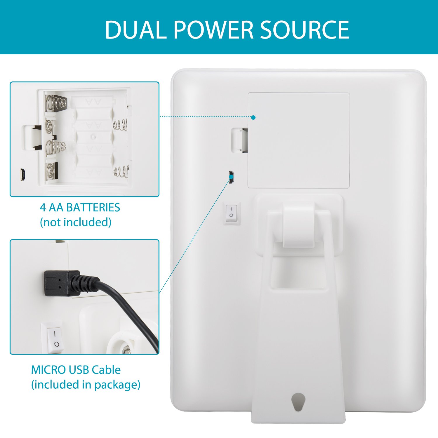 eNilecor Lighted Vanity Makeup Mirror with 10X Magnifying Spot Mirror 180° Rotation Stand for Countertop Travel Dimmable, Portable, Foldable Cosmetic Mirror, USB and Battery Charging