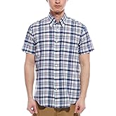 Brooks Brothers Mens Lightweight Cotton Short Sleeve Madras Plaid Button Down Shirt,