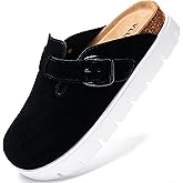 VLUUKUPFASIN Genuine Suede Clogs for Women Platform Shoes,Leather Comfort Potato Shoes Chunky with Arch Support, Casual Trendy Shoes Mules for Women