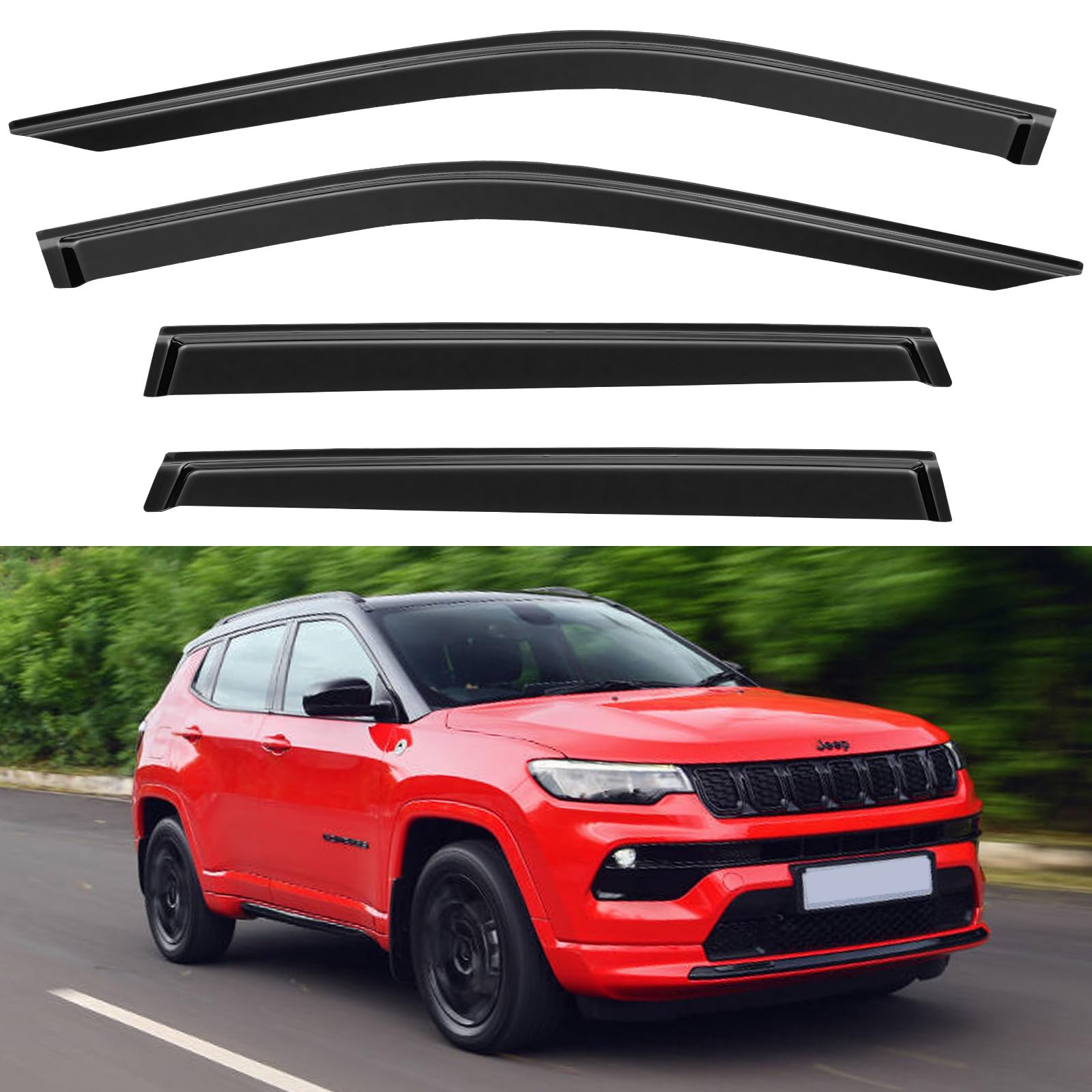 YQAUTEC Window Visors Rain Guards Shield for