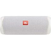 JBL FLIP 5, Waterproof Portable Bluetooth Speaker, White, 3.6 x 3.6 x 8.5