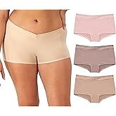 Maidenform womens Microfiber Boyshort Underwear, Mid-rise Boyshort Panties, 3-pack