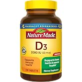 Nature Made Vitamin D3 2000 IU (50 mcg), 220 Vitamin D Tablets | Vitamin D Supplement for Immune, Bone, Teeth and Muscle Health Support, 220 Day Supply