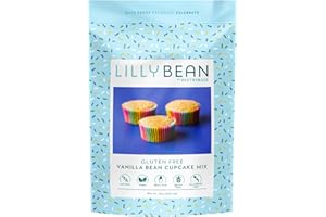 LillyBean Gluten Free Vanilla Bean Cake and Cupcake Mix with No Artificial Colors - Dairy and Soy Free, Vegan - Makes Delicious Desserts - Cakes, Donuts, Cake Pops - 12 oz